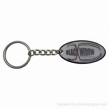 Keychain, Made of Brass or Stainless Steel, Printed